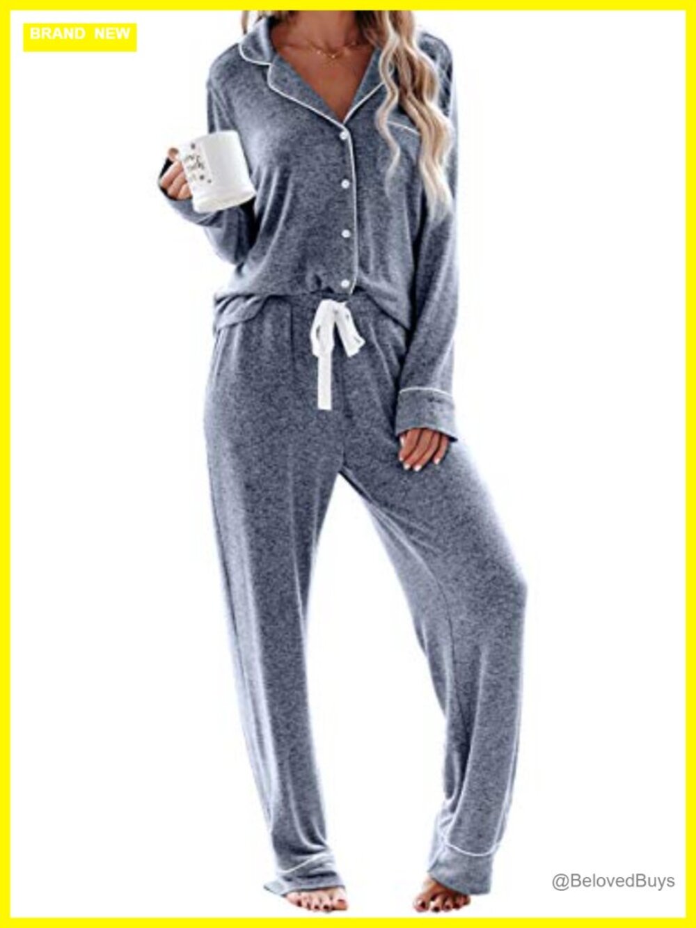 Women's Pajama Set Long Sleeve Button Down Modal Jersey Sleepwear Lounge